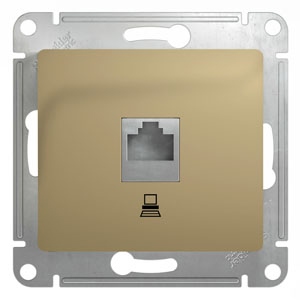 Розетка компьютерная RJ45 категория 5E Титан Glossa