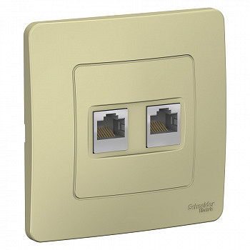 Наружная розетка двойная RJ45 категории 5E Бежевый Blanca