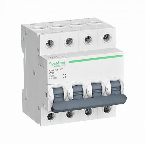 Автоматический выключатель АВ C 32А 4 полюса 4.5kA 400В City9 Set