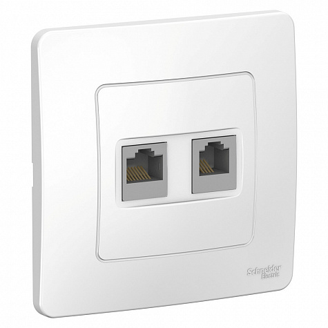 Наружная розетка RJ45 категории 5E + телефон RJ11 Белый Blanca