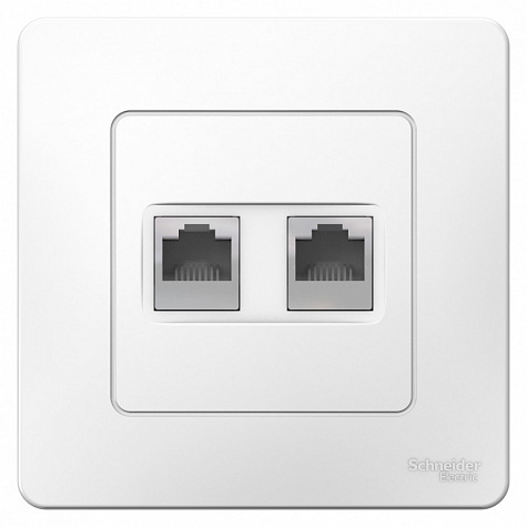 Наружная розетка RJ45 категории 5E + телефон RJ11 Белый Blanca