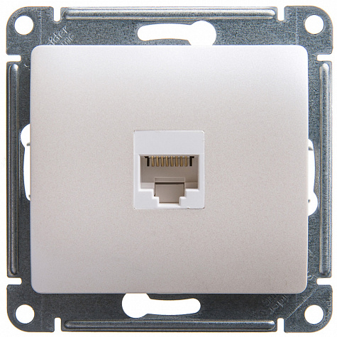 Розетка компьютерная RJ45 категория 5E Перламутр Glossa
