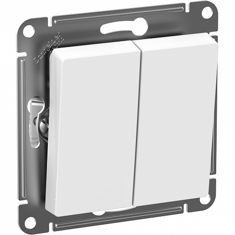 Выключатель 2-клавишный IP44 Белый 10А AtlasDesign Aqua