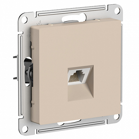 Розетка компьютерная RJ45 кат. 6A Песочный AtlasDesign 