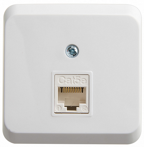 Наружная компьютерная розетка RJ45 категория 5Е Белый Этюд