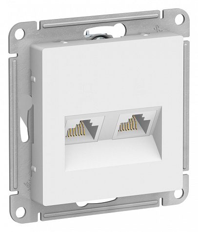 Розетка двойная компьютерная RJ45+RJ45 категория 5Е Лотос AtlasDesign