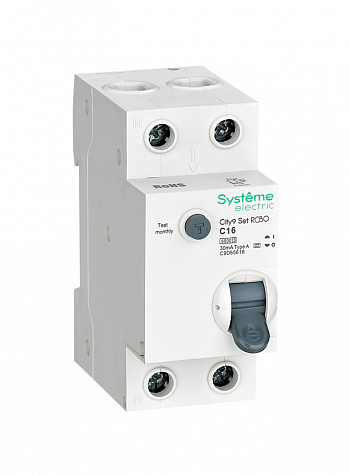 Systeme Electric City9 Set Авт. выкл. диф. тока (АВДТ) 1P+N С 16А 6kA 30мА Тип-A 230В