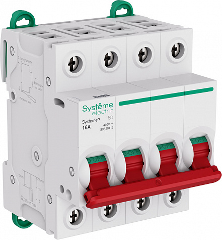 Выключатель нагрузки (ВН) 4P 16A 400В Systeme9