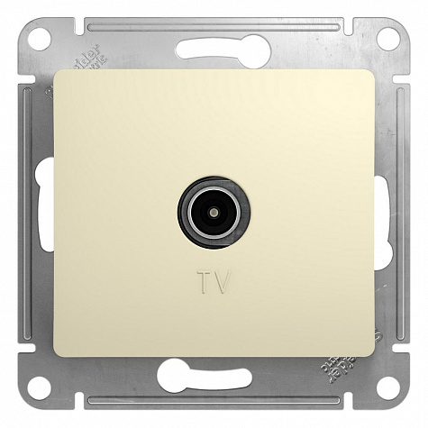 Розетка телевизионная TV оконечная 1DB Бежевый Glossa