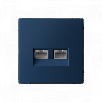 Розетка двойная компьютерная RJ45+RJ45 категория 6А Аквамарин ArtGallery