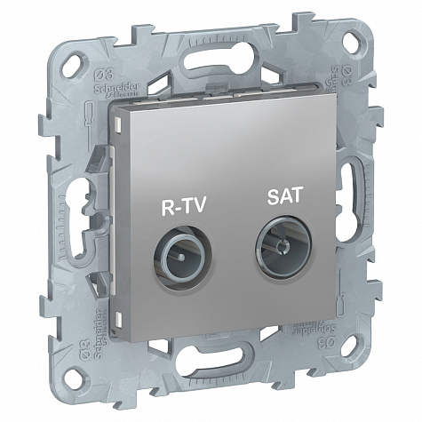 Розетка телевизионная R-TV/SAT оконченая Алюминий Unica new