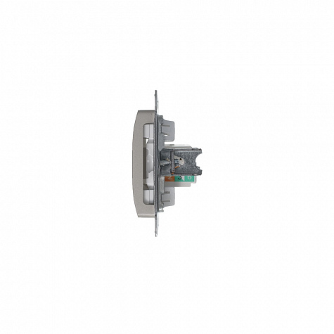 Розетка компьютерная RJ45 категория 5E Платина Glossa