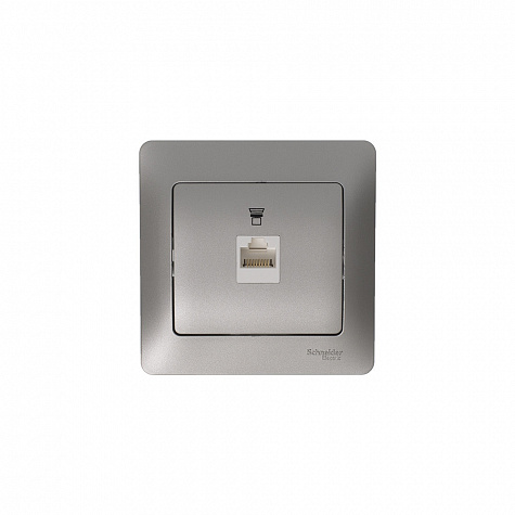 Розетка компьютерная RJ45 категория 5E Платина Glossa