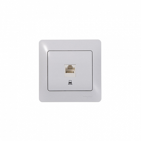 Розетка компьютерная RJ45 категория 5E Белый Glossa
