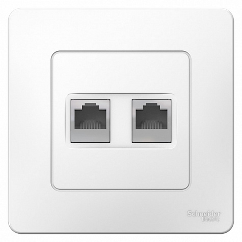 Наружная розетка двойная RJ45 категории 5E Белый Blanca