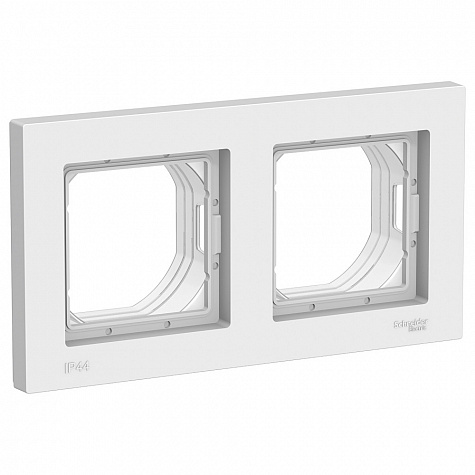 Рамка IP44 2-постовая Белый AtlasDesign Aqua