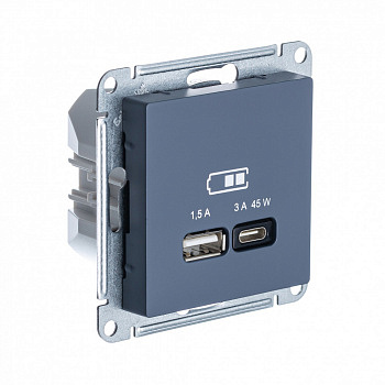 USB Розетка A + тип-C 45W с высокоскоростной зарядкой QC PD Грифель AtlasDesign