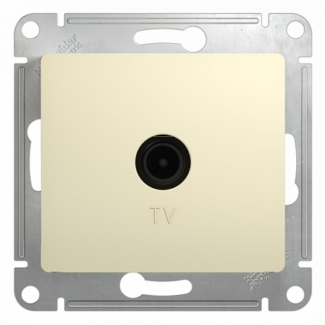 Розетка телевизионная TV оконечная 1DB Бежевый Glossa