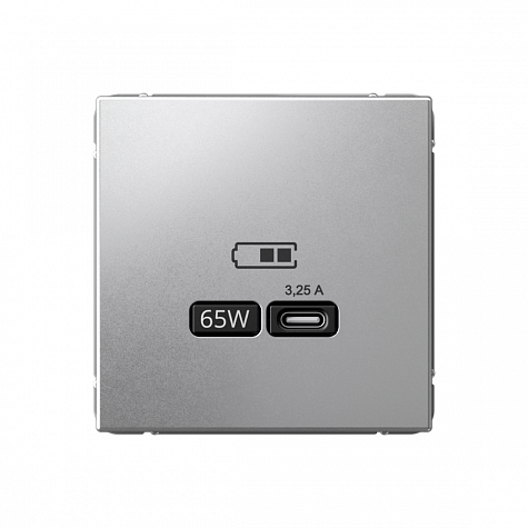 Розетка USB тип-С 65Вт высокоскоростная зарядка QC PD Алюминий ArtGallery