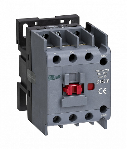 Контактор 32А 230В АС3 АС4 1НО КМ-102 DEKraft