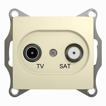Розетка телевизионная TV-SAT оконечная 1DB Бежевый Glossa