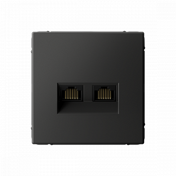 Розетка двойная компьютерная RJ45+RJ45 категория 5E Базальт ArtGallery