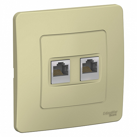 Наружная розетка двойная RJ45 категории 5E Бежевый Blanca