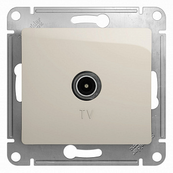 Розетка телевизионная TV коннектор Молочный Glossa