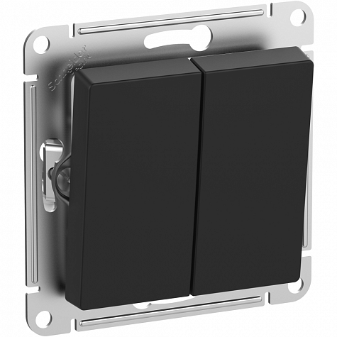 Выключатель 2-клавишный IP44 Карбон 10А AtlasDesign Aqua