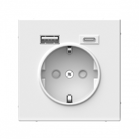 Розетка 16А с 2 USB A+C 5В/2,4А/3,0А 2х5В/1,5А Белый ArtGallery
