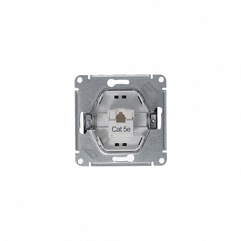 Розетка компьютерная RJ45 категория 5Е Антрацит Glossa