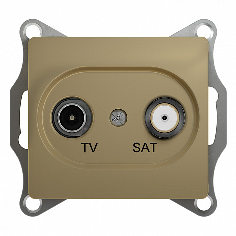 Розетка телевизионная TV-SAT проходная 4DB Титан Glossa