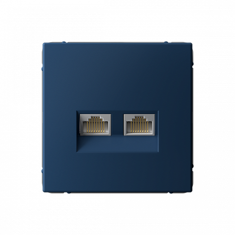 Розетка двойная компьютерная RJ45+RJ45 категория 6А Аквамарин ArtGallery
