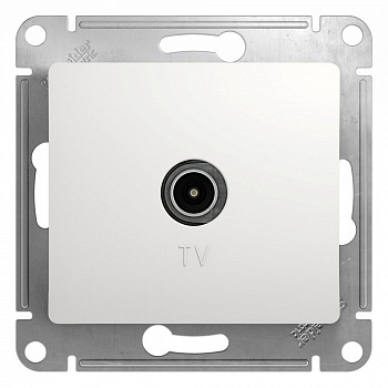 Розетка телевизионная TV коннектор Белый Glossa