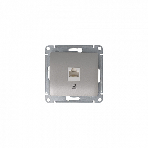Розетка компьютерная RJ45 категория 5E Платина Glossa
