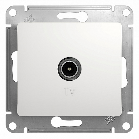 Розетка телевизионная TV коннектор Белый Glossa