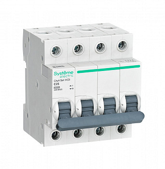 Systeme Electric City9 Set Автоматический выключатель (АВ) С 25А 4P 6kA 400В