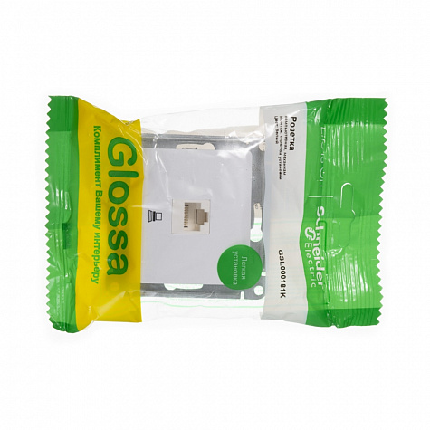 Розетка компьютерная RJ45 категория 5E Белый Glossa