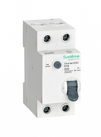 Systeme Electric City9 Set Авт. выкл. диф. тока (АВДТ) 1P+N С 16А 6kA 10мА Тип-A 230В