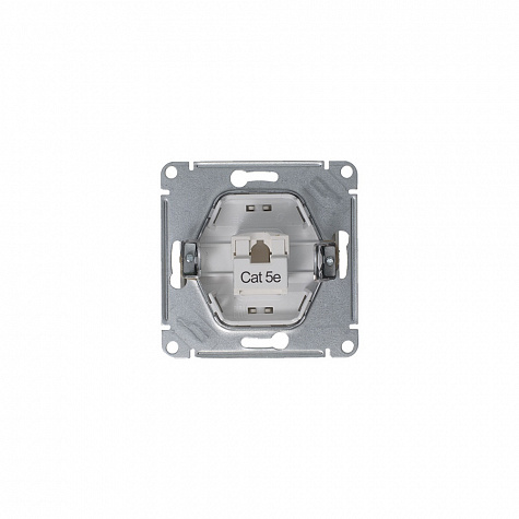 Розетка компьютерная RJ45 категория 5E Платина Glossa