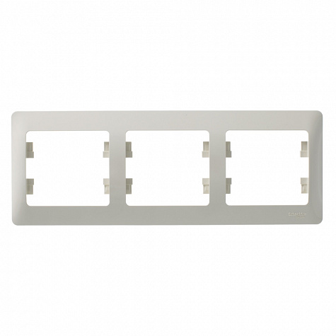 Рамка 3-постовая горизонтальная Бежевый Glossa