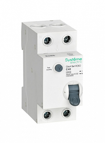 Systeme Electric City9 Set Авт. выкл. диф. тока (АВДТ) 1P+N С 40А 6kA 30мА Тип-AС 230В