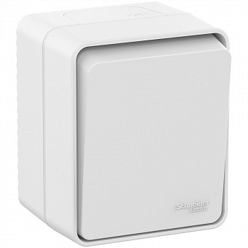 Выключатель 1-клавишный открытая установка Белый 10А AtlasDesign Profi54