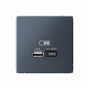 Розетка USB A+ тип-C 45Вт высокоскоростная зарядка QC PD Грифель ArtGallery