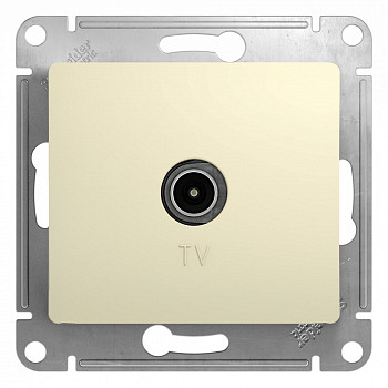 Розетка телевизионная TV коннектор Бежевый Glossa